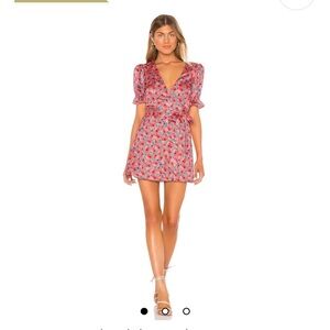 House of Harlow 1960 Red Floral Mini Dress